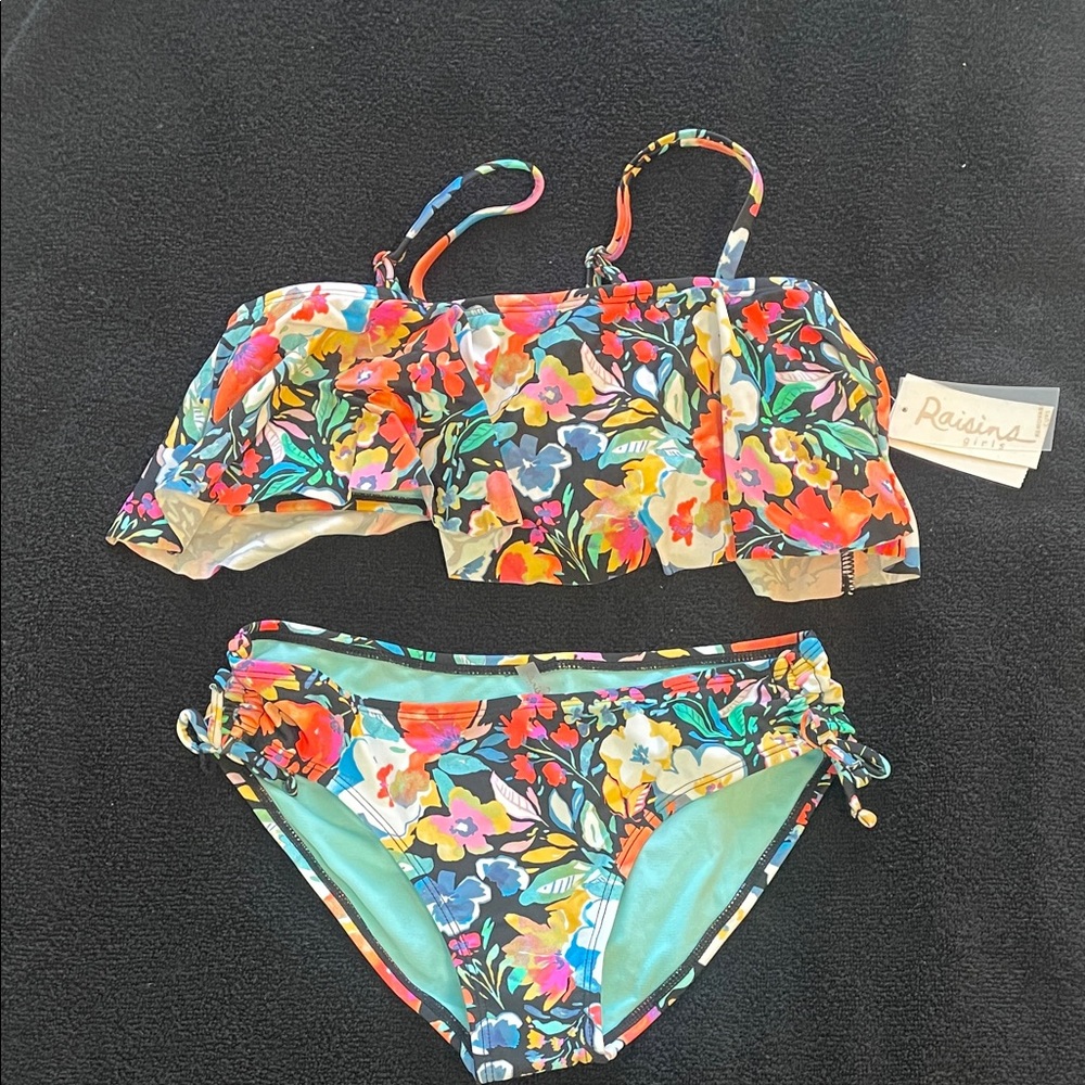 Raisins Girls Colorful Bikini Set nwt